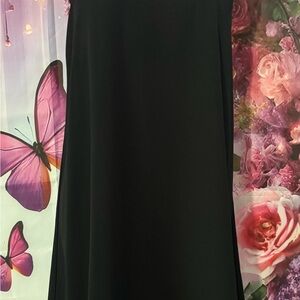 Pink Rose Black Strapless Dress
